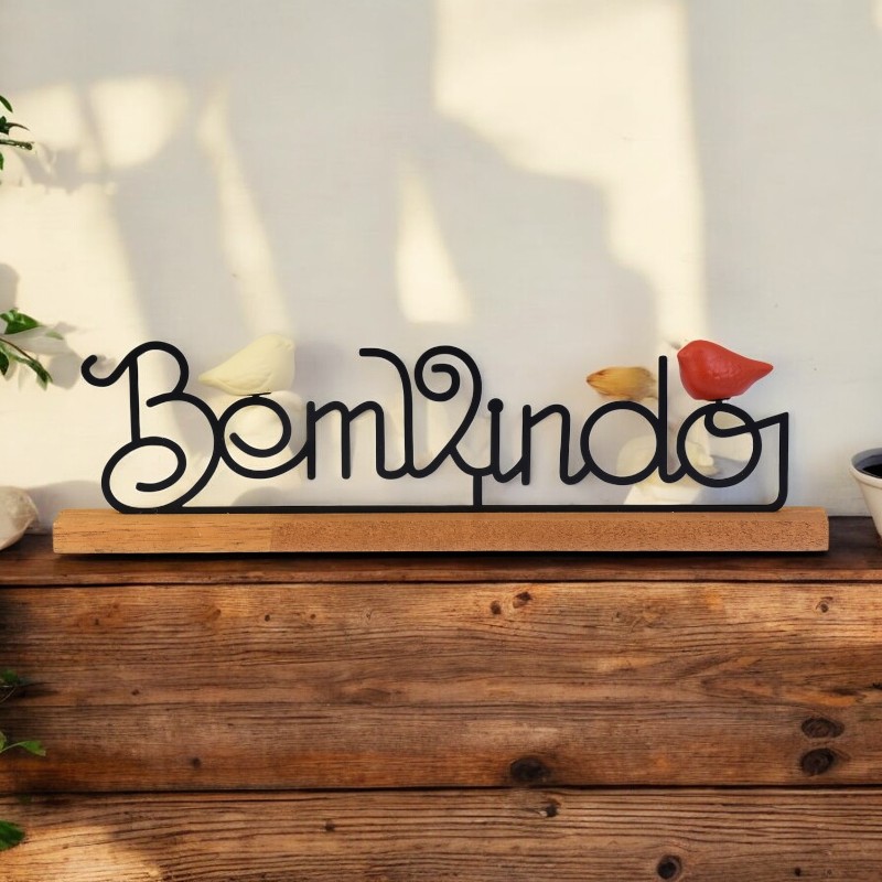 Enfeite Bem Vindo Pássaros - Imaginne Home Decor