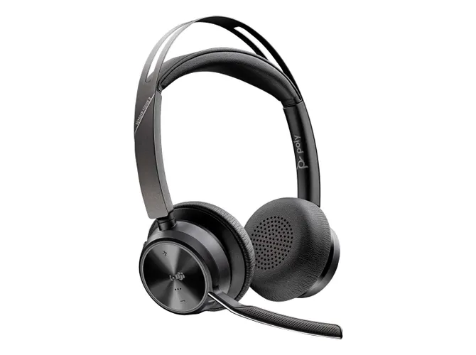 Headset HP Poly Voyager Focus 2 USB-A/C com Base para Microsoft