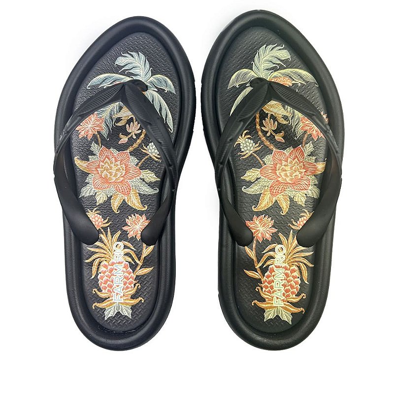 FARM*新シューズライン*Ape*Chinelo Canoa Print Preto Chinelo Canoa Print
