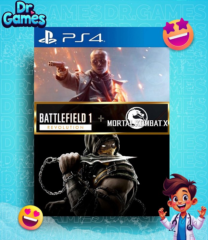 COMBO: BATTLEFIELD 1: REVOLUTION + MORTAL KOMBAT X (EDIÇÃO PADRÃO) - PS4 MÍDIA DIGITAL