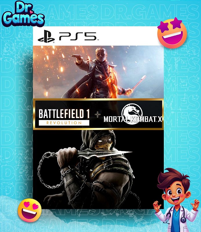 COMBO: BATTLEFIELD 1: REVOLUTION + MORTAL KOMBAT X (EDIÇÃO PADRÃO) - PS5 MÍDIA DIGITAL