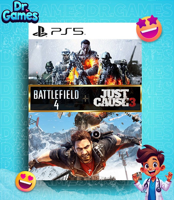 COMBO: BATTLEFIELD 4 (EDIÇÃO PADRÃO) + JUST CAUSE 3 (XXL EDITION) - PS5 MÍDIA DIGITAL