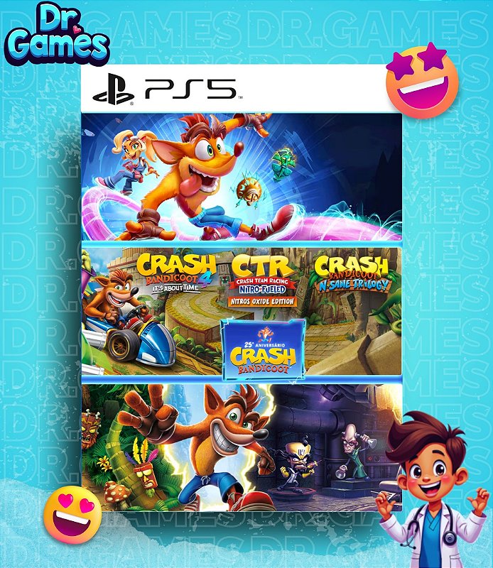 CRASH BANDICOOT™ - PACOTE DE CRASHIVERSÁRIO (EDIÇÃO PADRÃO) - PS5 MÍDIA DIGITAL
