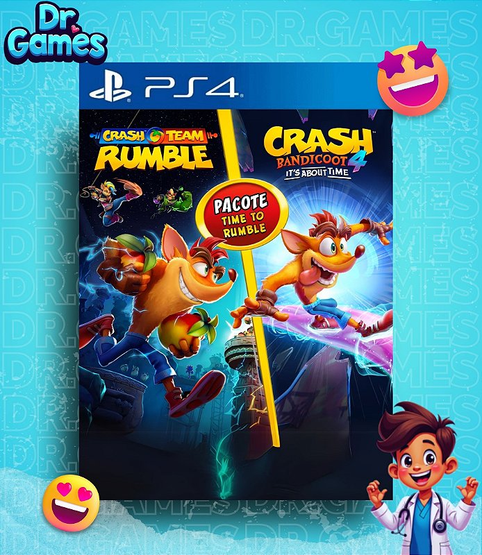 CRASH TEAM RUMBLE™ + CRASH BANDICOOT™ 4: IT'S ABOUT TIME (EDIÇÃO PADRÃO) - PS4 MÍDIA DIGITAL