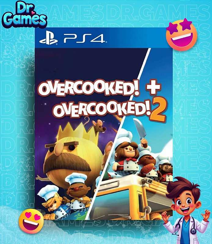 OVERCOOKED! + OVERCOOKED! 2 (EDIÇÃO PADRÃO) - PS4 MÍDIA DIGITAL