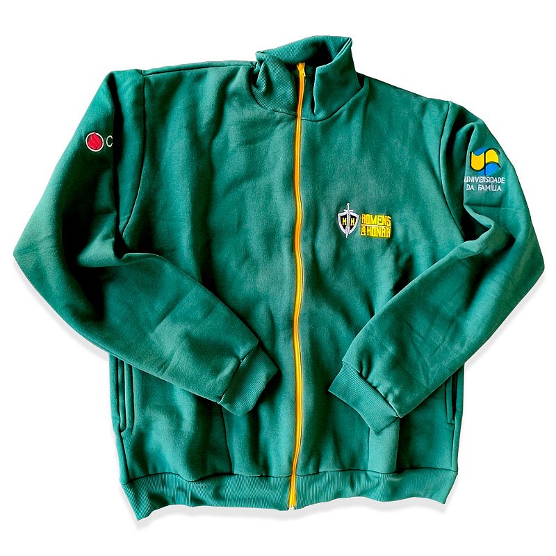 Blusa de Moleton com zíper e bolso Homens com Honra