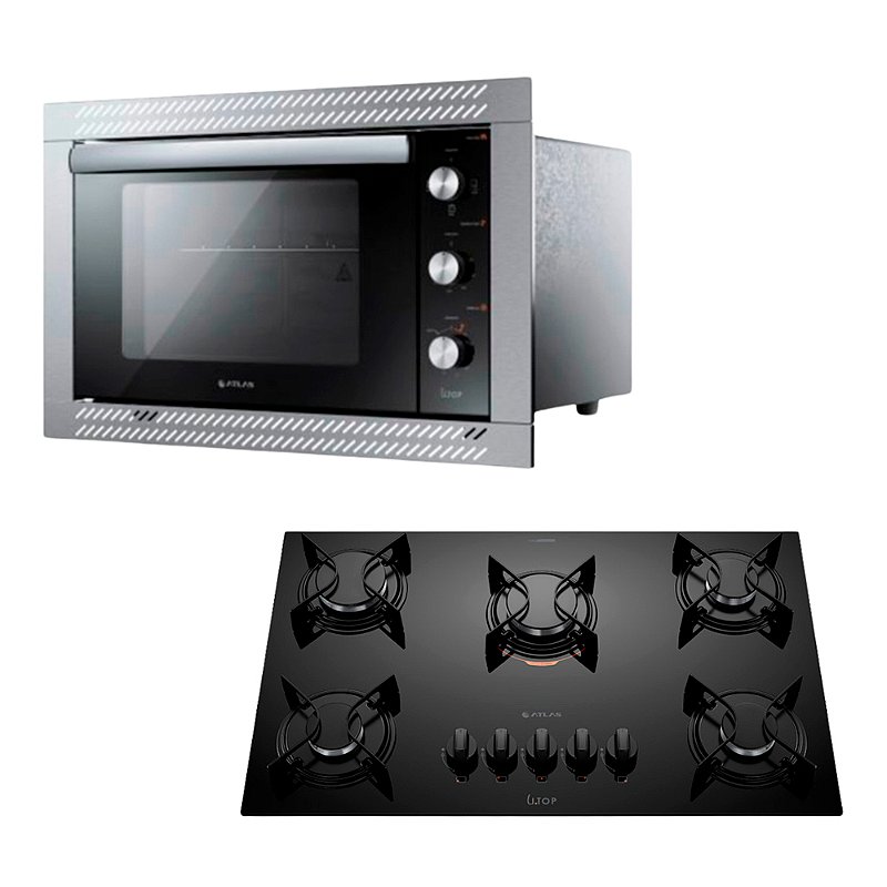 Kit Cooktop 5 Bocas E Forno De Embutir 44l U Top Atlas 220v | O Pescad ...