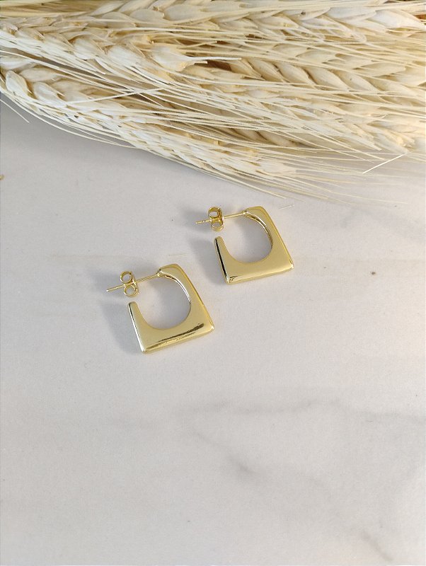 Brinco Argola Quadrada Lisa