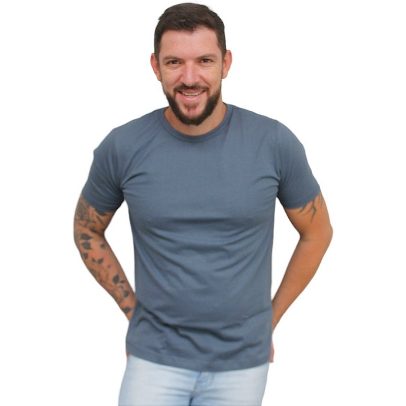 CAMISETAS ALGODÃO 100% COR CINZA ESCURO