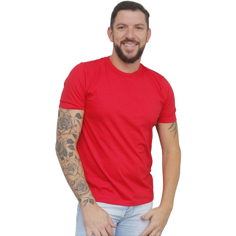 CAMISETAS ALGODÃO 100% COR VERMELHO