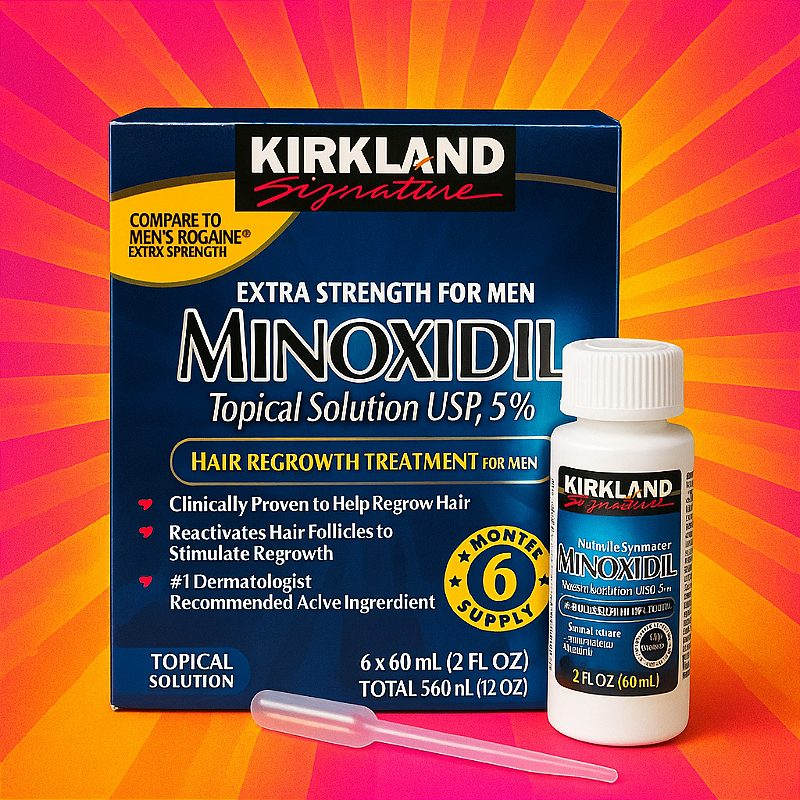 Minoxidil Kirkland - Solução Tópica para Crescimento Capilar Masculino 5%
