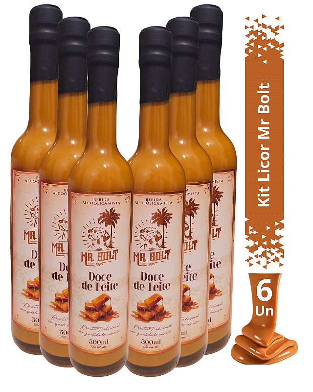 6 - KIT - MR. BOLT SABOR DOCE DE LEITE 500 ML 6 UNIDADES