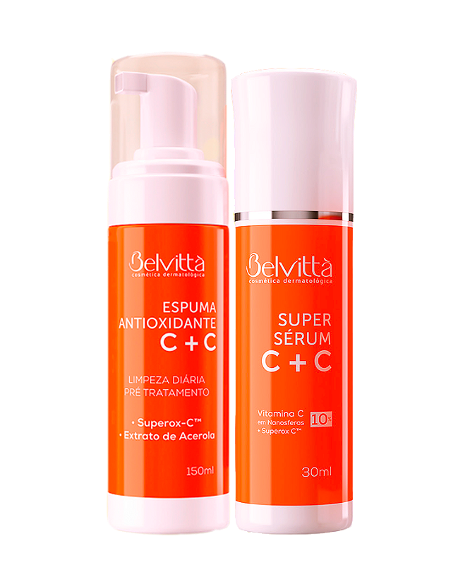 Kit Vitamina C Dia - Espuma de Limpeza C + C + Super Sérum C + C