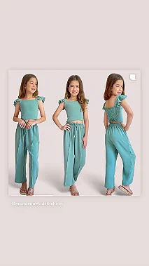 Conjunto em Tecido Duna Menina - Elegância e Conforto