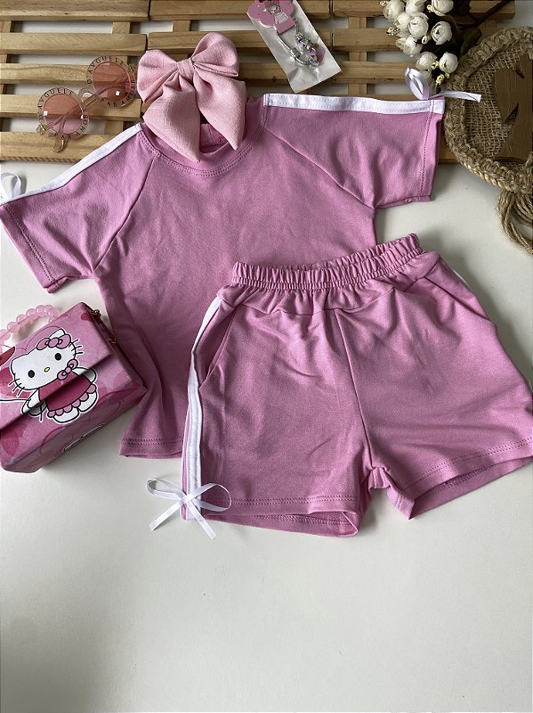 Conjunto Sofia em moletinho com listras