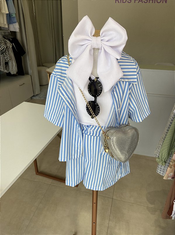 Conjunto Isa Blusa e Short Listrado