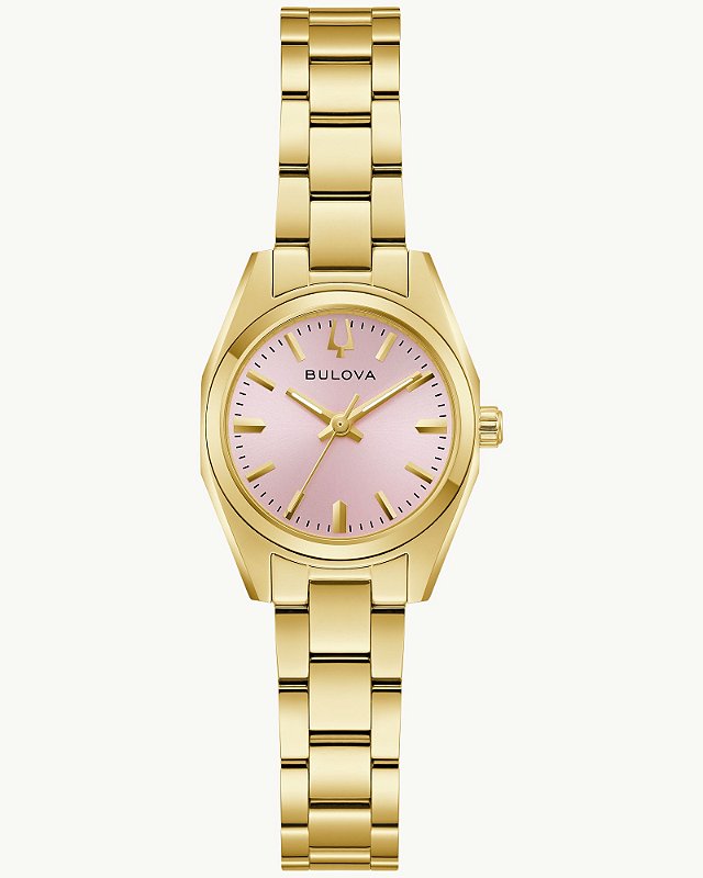 Relógio Bulova Surveyor 97L187 Feminino Dourado Mostrador Rosa