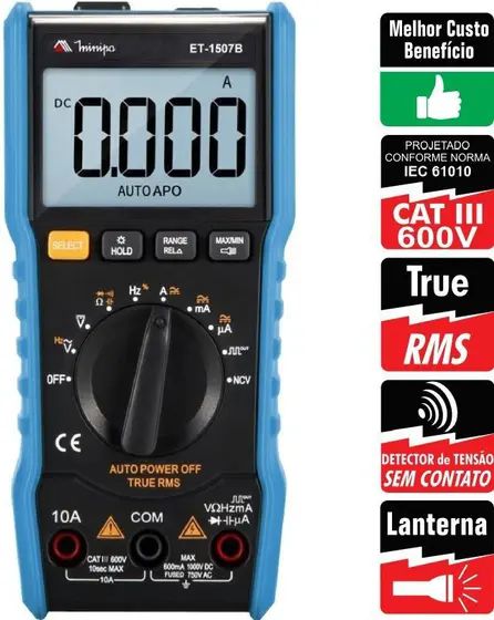 MULTÍMETRO DIGITAL CAT III 600V - Loja da Automação