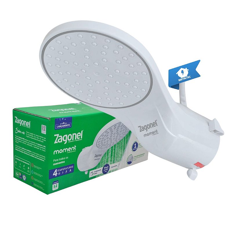 Ducha Zagonel Moment 4 Temperaturas 6800W 220V – Branco - Instaltec