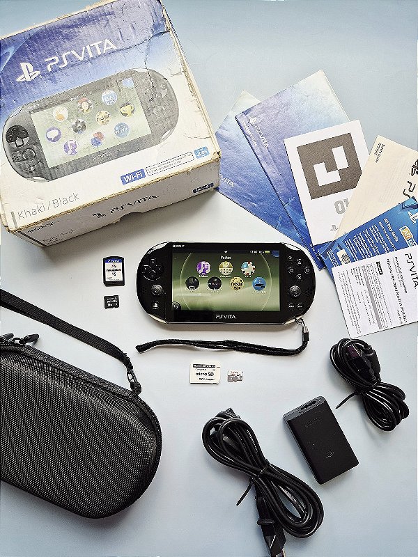 PS Vita Slim Khaki Black 128GB Completo | Tukanoo Games - Tukanoo
