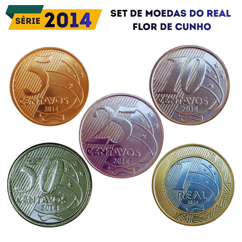 Set de moedas do Real 2014 - Raro - Completo - FC - Master