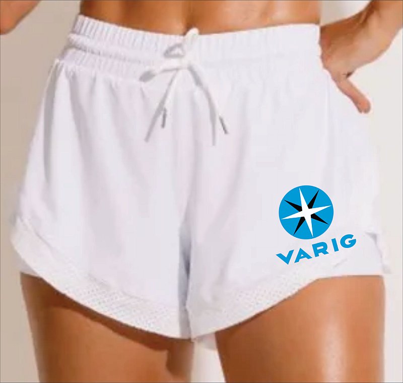 SHORT ESPORTIVO COM LOGO VINTAGE VARIG