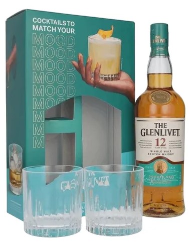 The Glenlivet 12 2本セット The Glenlivet 12 Anos Kit Single Malt Scotch 750ml + 2 Copos