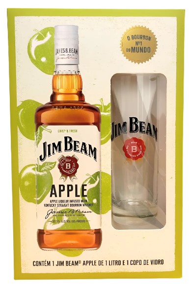 Whisky Jim Beam Apple 1L + Copo Personalizado - Whisky e Cia