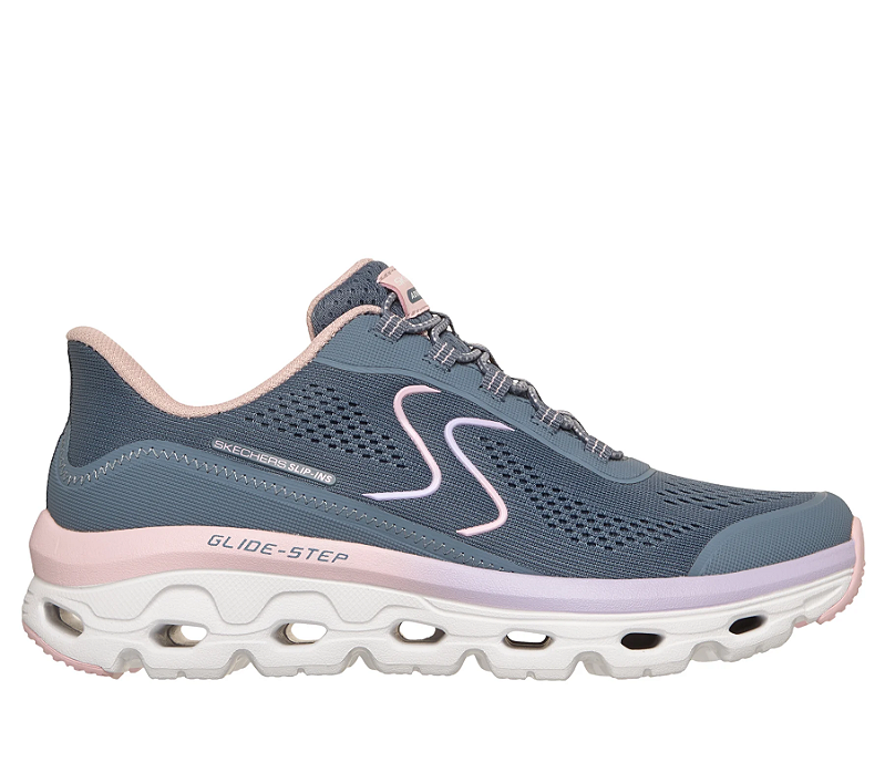 Tênis Skechers Glide-Step Sole Feminino - Azul e Rosa