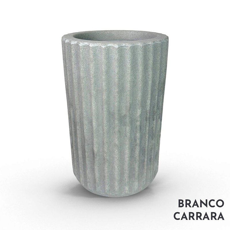 VASO ROMA 03 FRISADO POLIETILENO BRANCO CARRARA lírio-da-paz