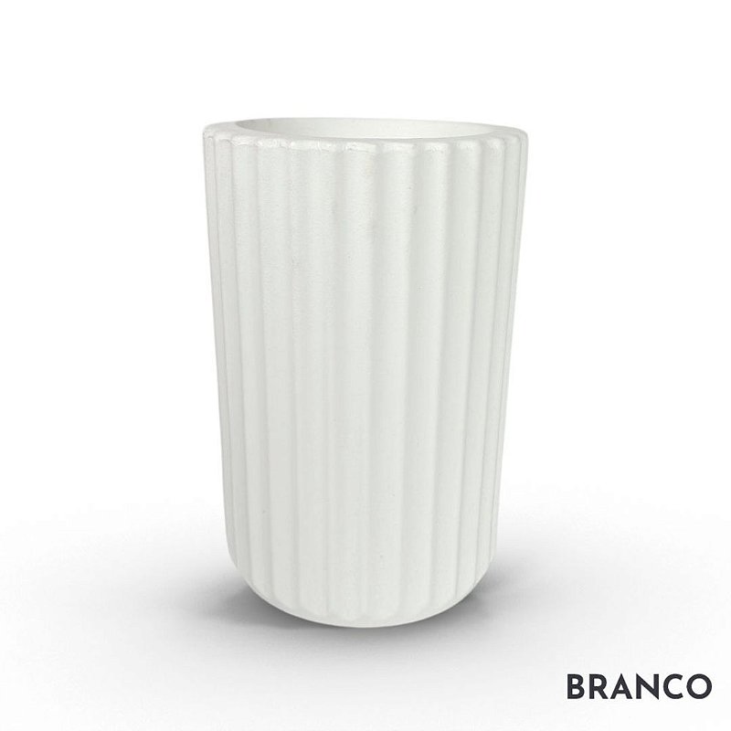 VASO ROMA 02 FRISADO POLIETILENO BRANCO para bonsai grande