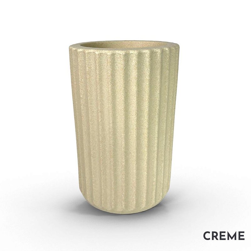 VASO linhas elegantes ROMA 02 FRISADO POLIETILENO CREME