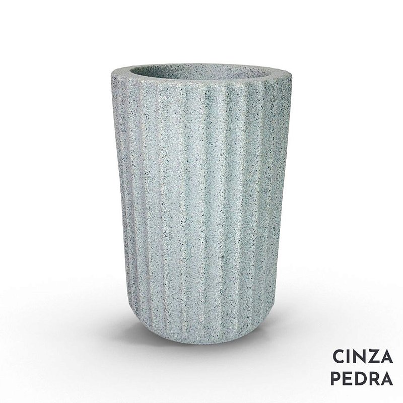 VASO clean ROMA 02 FRISADO POLIETILENO CINZA PEDRA tendência