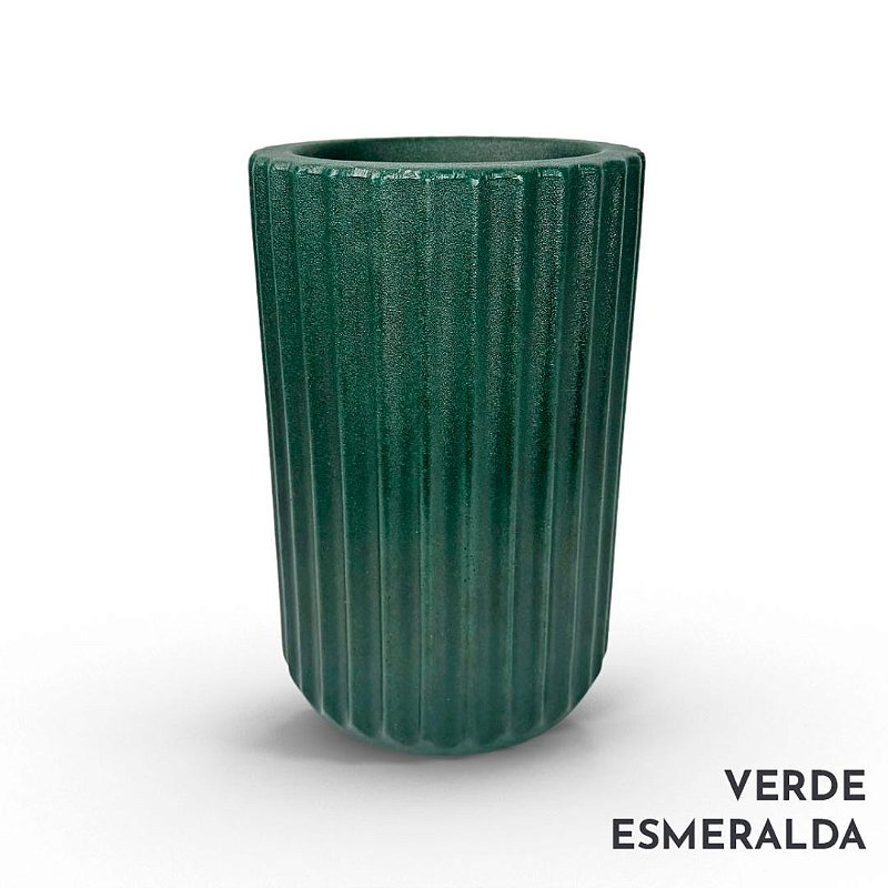 VASO grande ROMA 01 FRISADO POLIETILENO VERDE ESMERALDA