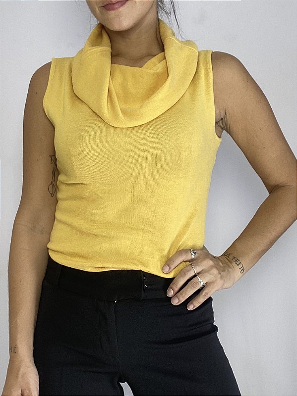 Blusa Amarela Folic Collection – Gola Drapeada