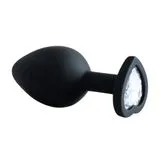 Plug Anal Em Formato De Coração Em Silicone Com Pedra Tamanho M