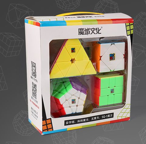 Kit 5 Cubos Magicos 2x2x2 3x3x3 4x4x4 5x5x5 Piraminx