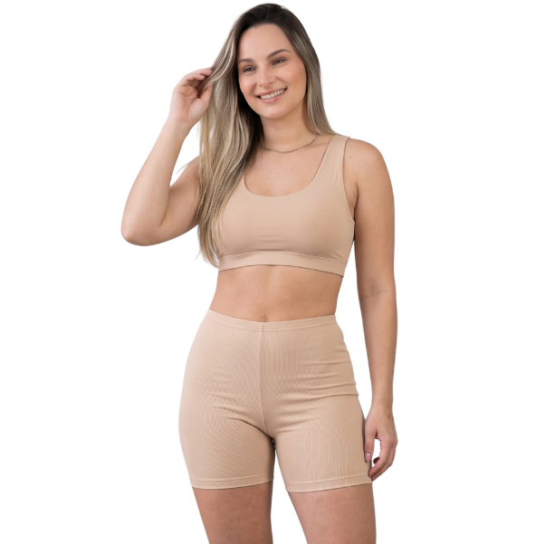 Short Segunda Pele Feminino Anágua Poliamida