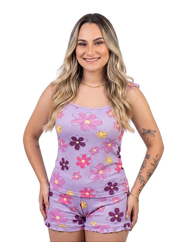 Short Doll Livia Alça Fina Babado