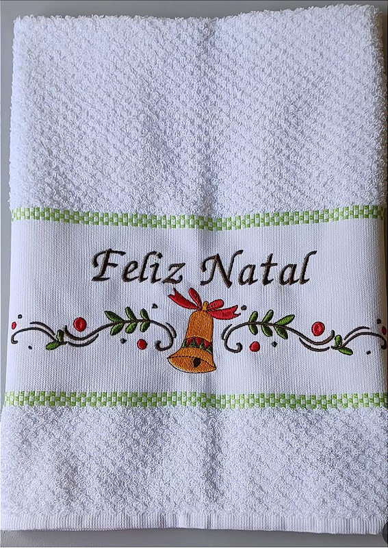 Pano de Prato Felpudo Natalino Dohler e Organdi fino bordado