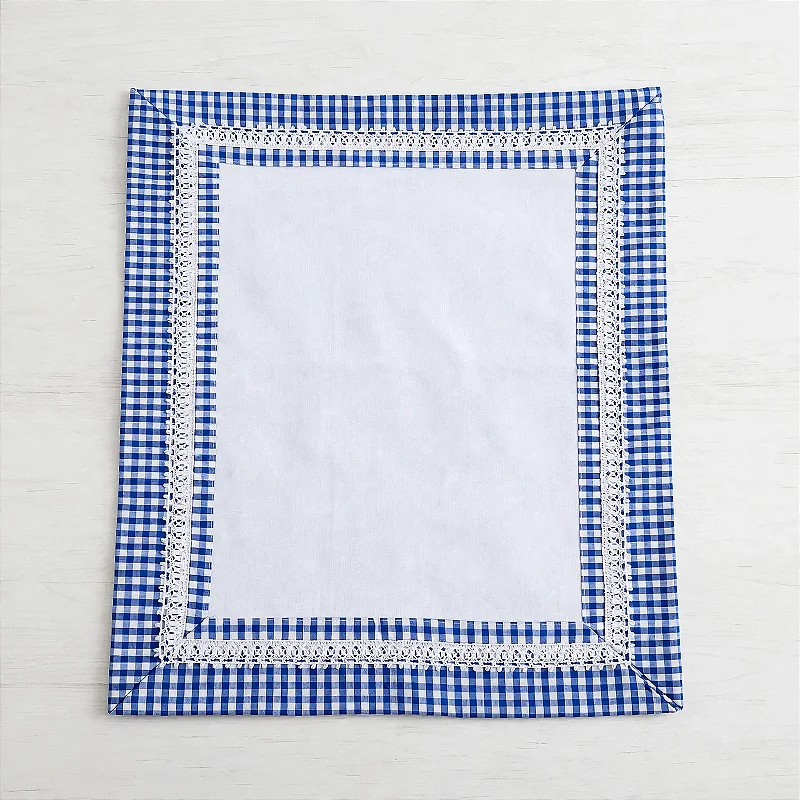 Toalha Pano de Copa Xadrez Azul 52x62cm