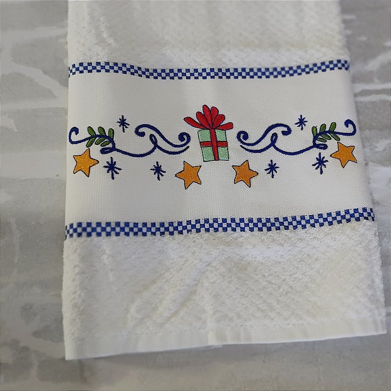 Pano de Prato Felpudo Natalino/Organdi fino bordado