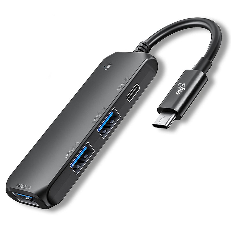 USB 4ポート Type C - USB 2USB-A & 2USB-C付き Adaptador Hub USB-C 3.0, Expansão com 4 Portas (USB-C + 3x USB-A