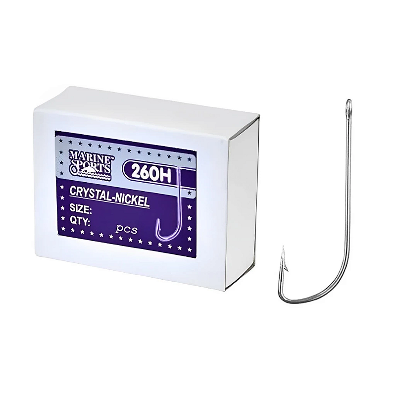 Anzol Ponta de Cristal Nickel 260H Marine Sport com 100 Unidades