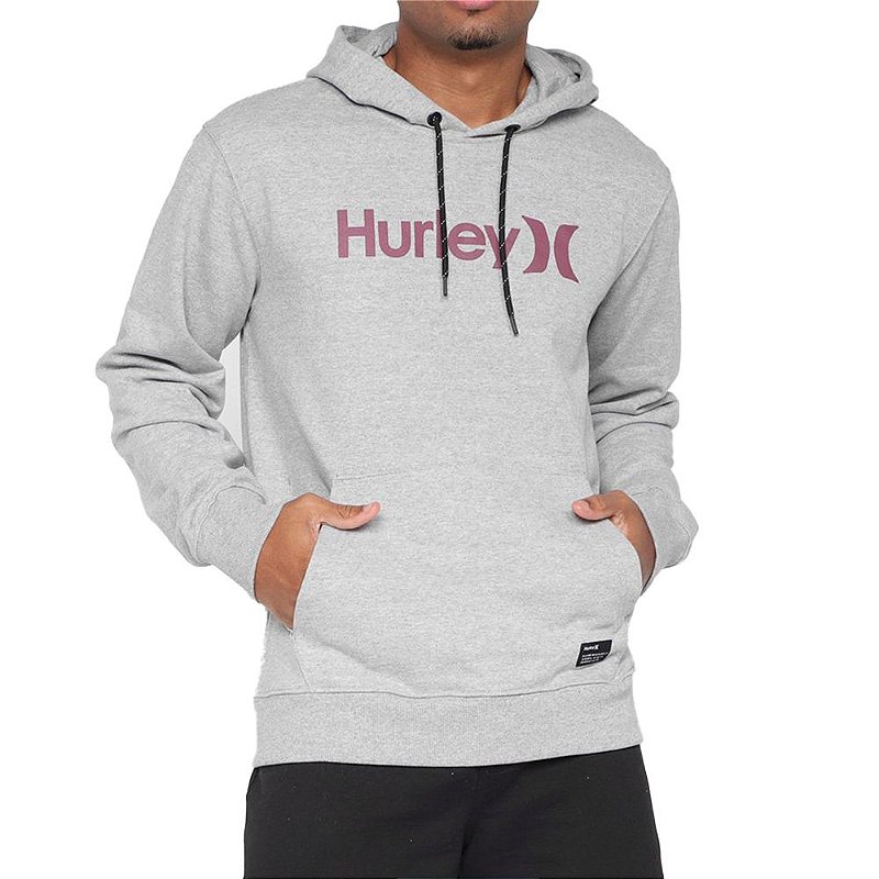 Moletom Hurley Canguru OO Solid Masculino Cinza Mescla - Radical