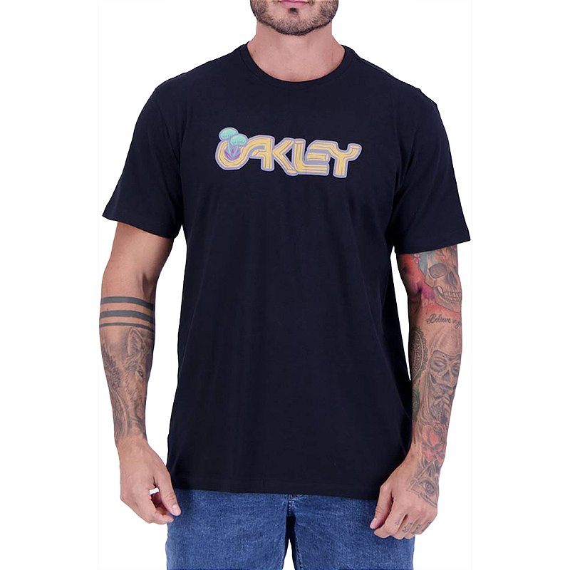 Camiseta Oakley Mushroom Logo WT24 Masculina Jet Black - Radical