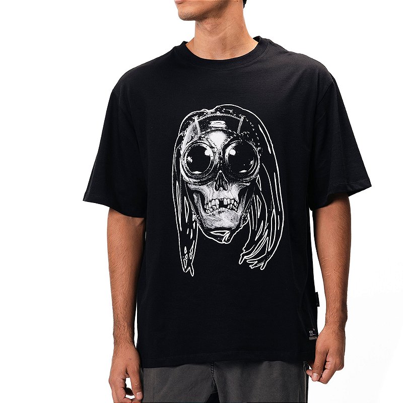 Camiseta Oakley Skull Medusa SS WT25 Masculina Blackout - Radical