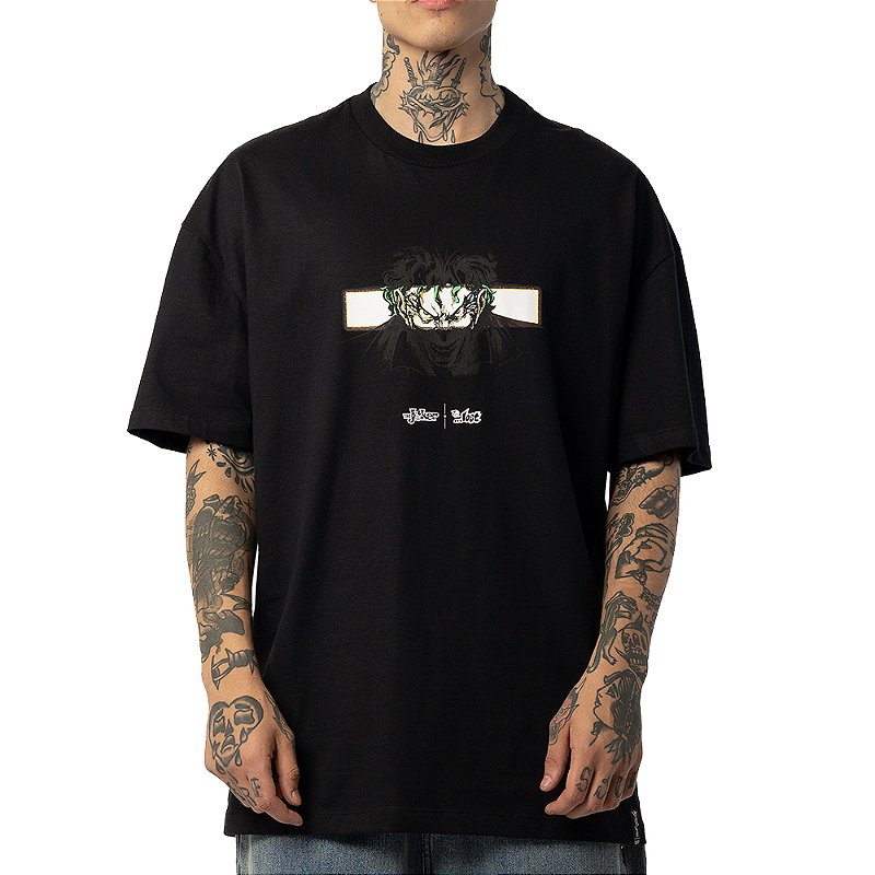 ロストGROCKET5,7 19,25 2,25 Camiseta Lost Crazy Joker WT25 Masculina Preto - Radical Place