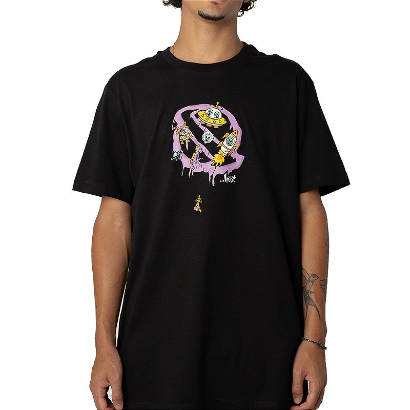 Camiseta Lost Saturn Alien SM26 Masculina Preto - Radical Place
