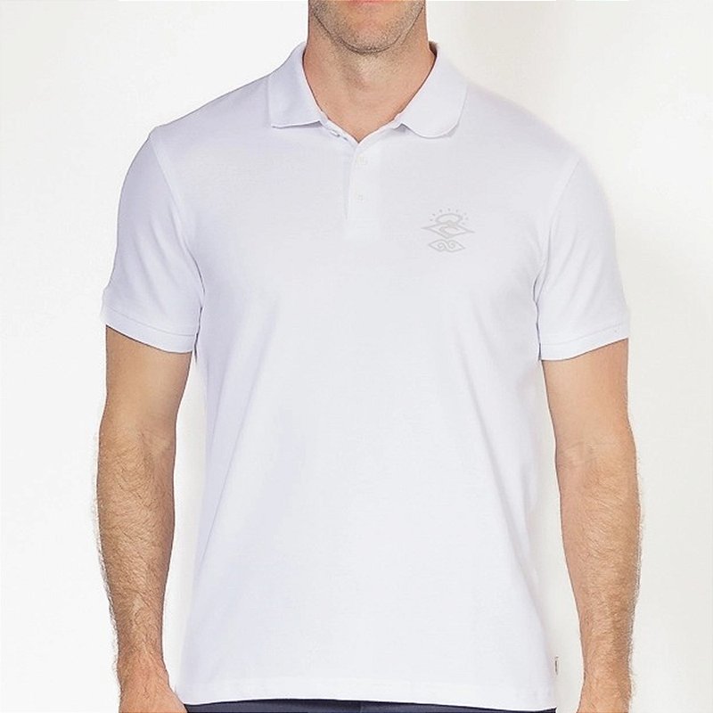 Camisa Rip Curl Polo Search Icon SM26 Masculina Branco - Radical